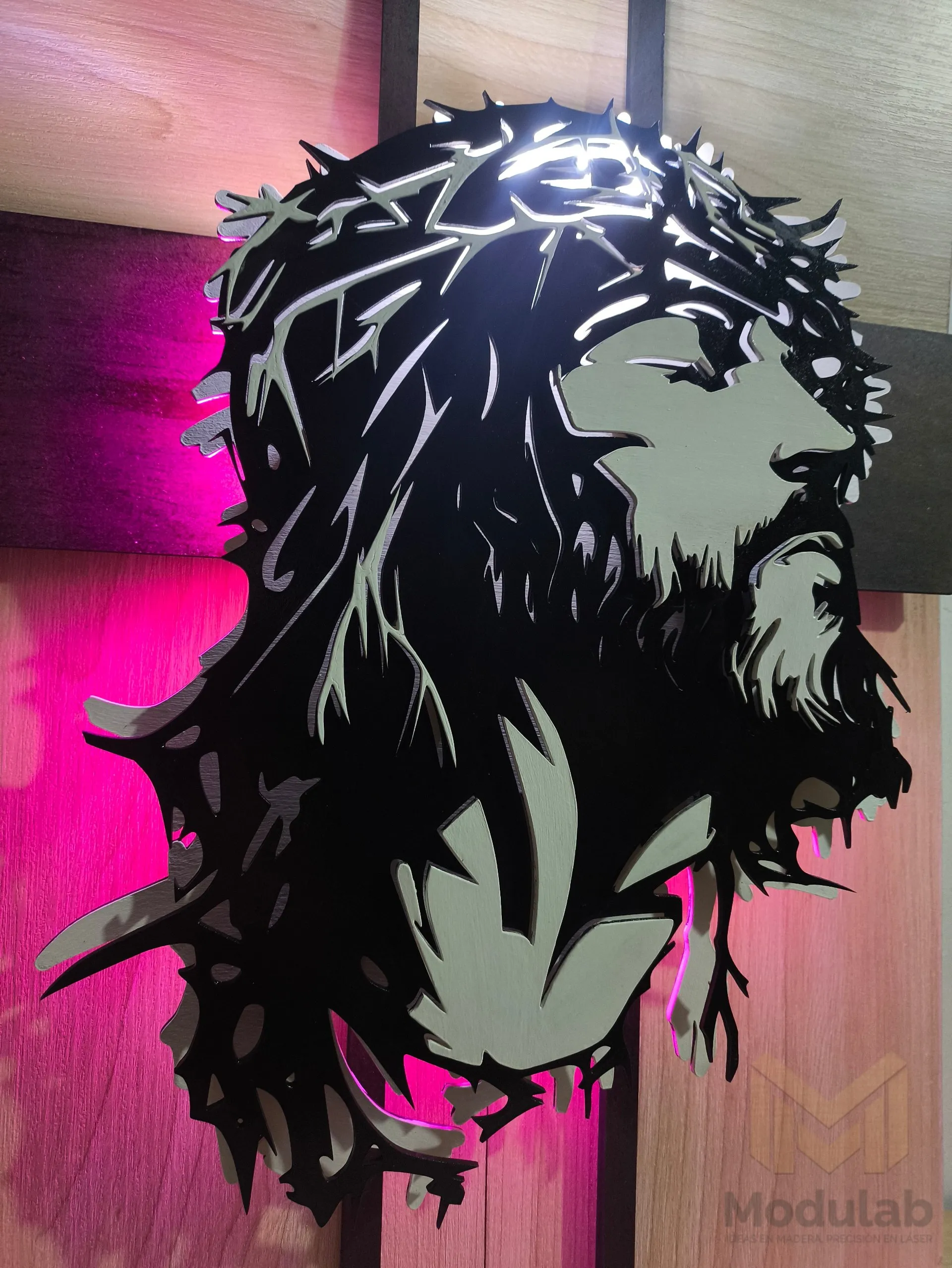 Rostro de Jesús en la Cruz - 38 × 56 cm miniatura 3