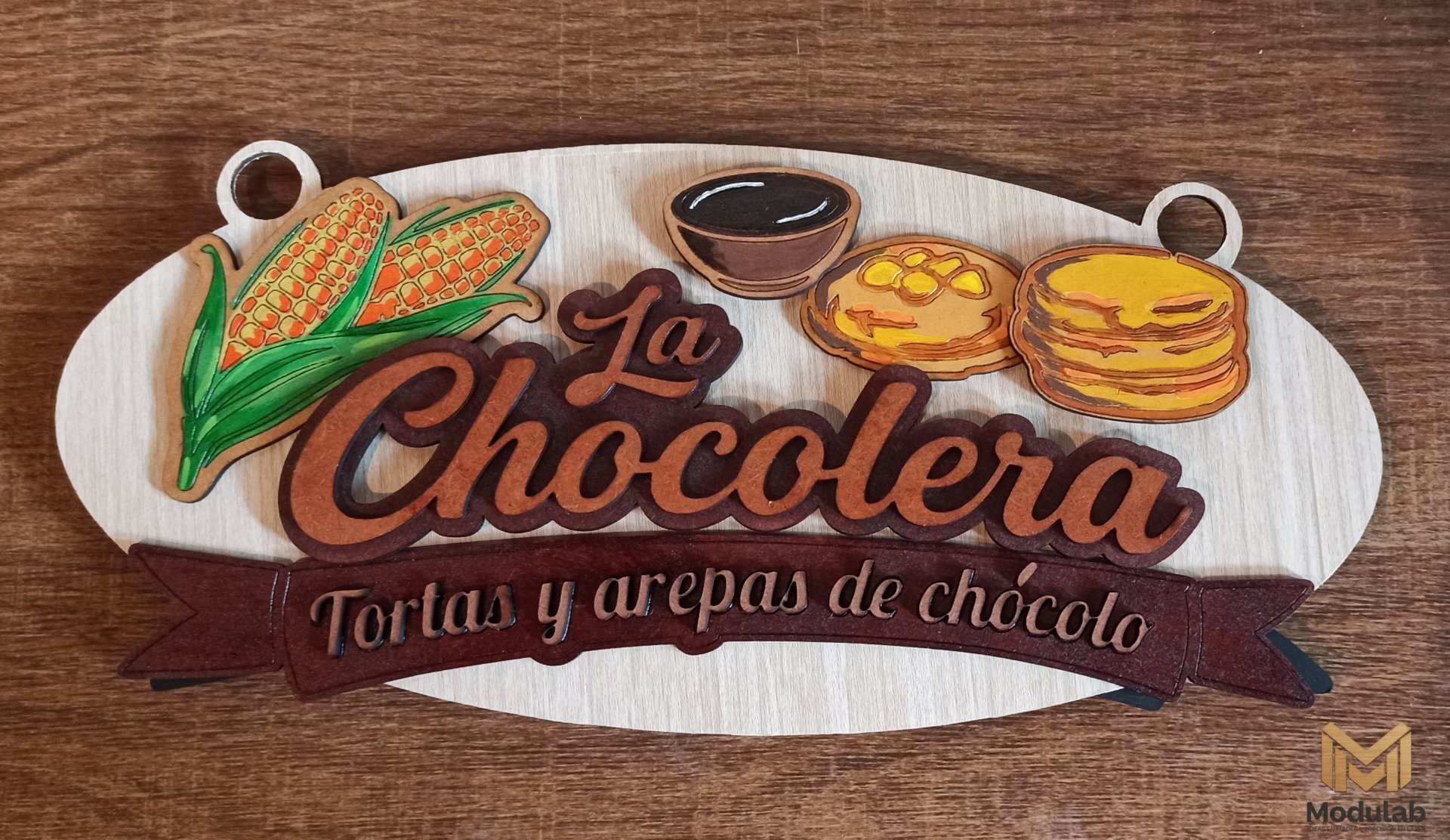 Letrero doble cara “La Chocolera”